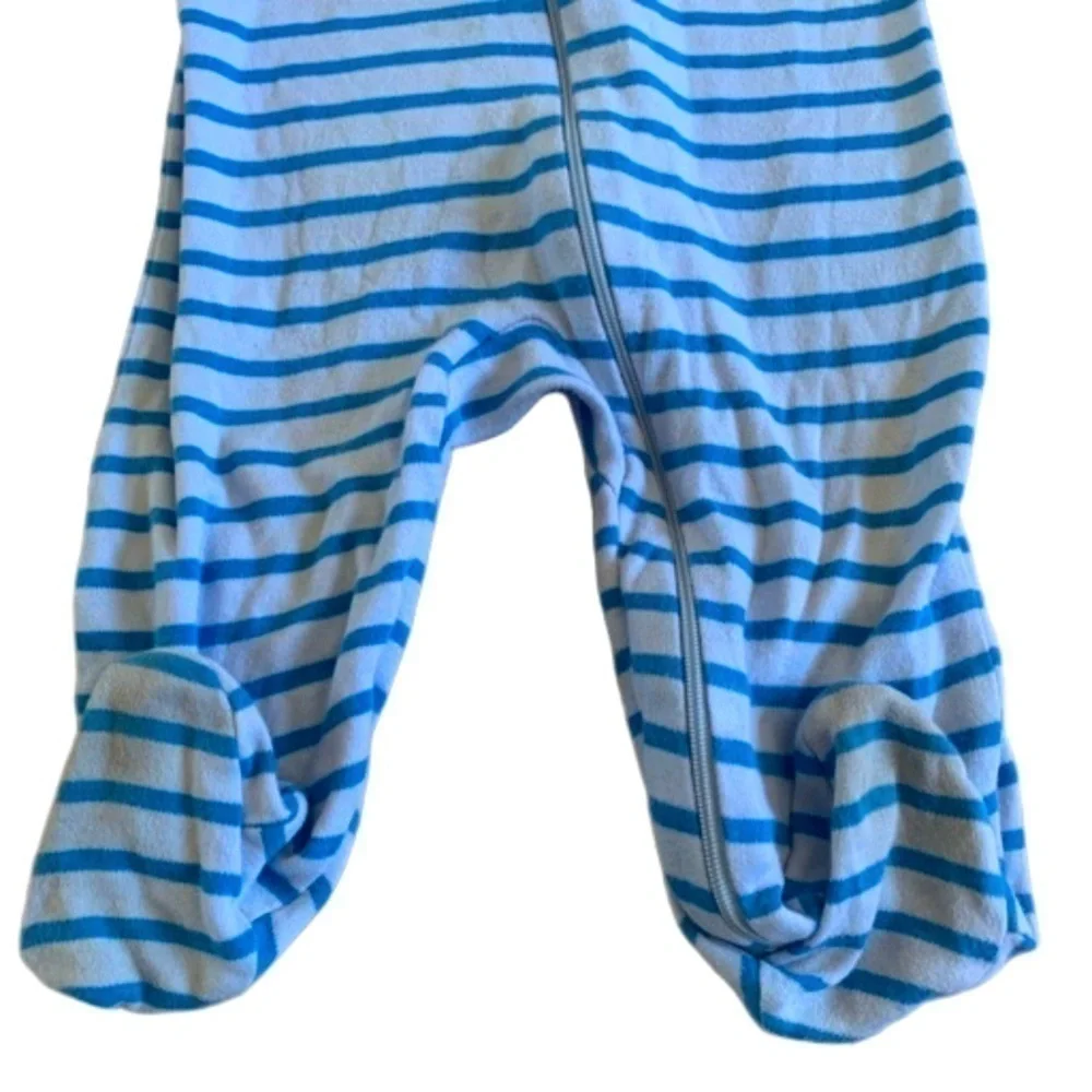 Faded Glory Striped Blue Long Sleeve Onesie